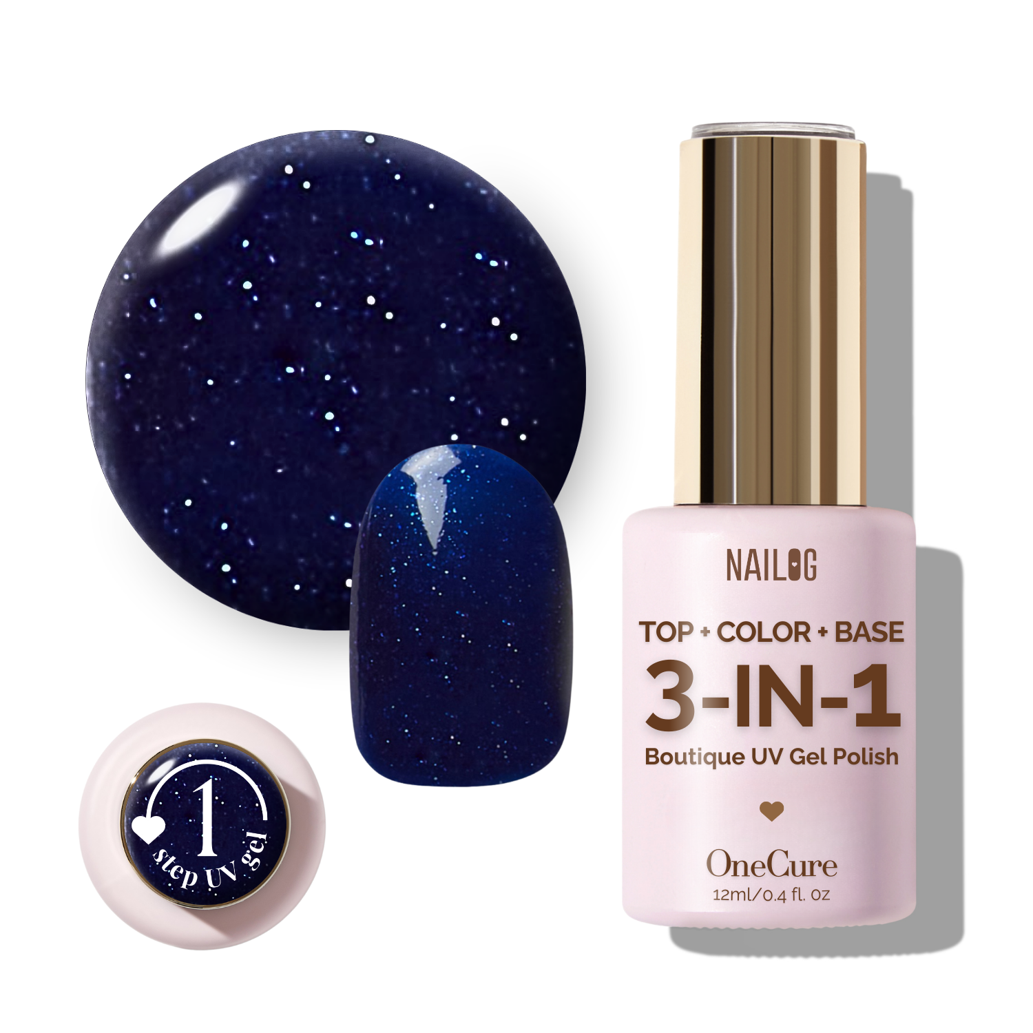 SHIMMERY DARK BLUE | OneCure Gel Polish – NAILOG