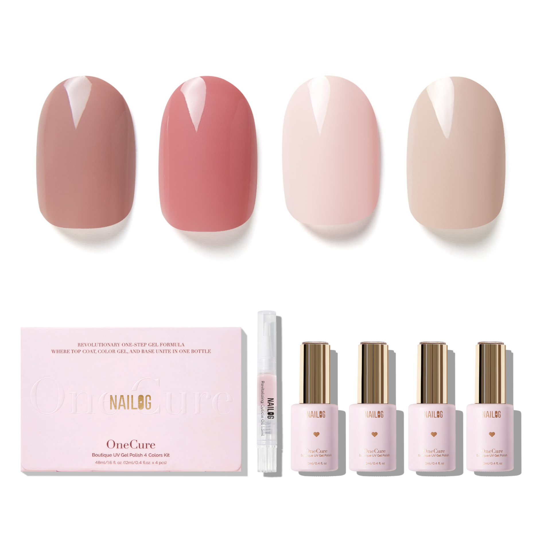 Rose Whisper | OneCure Gel Polish 4PC Kit – NAILOG