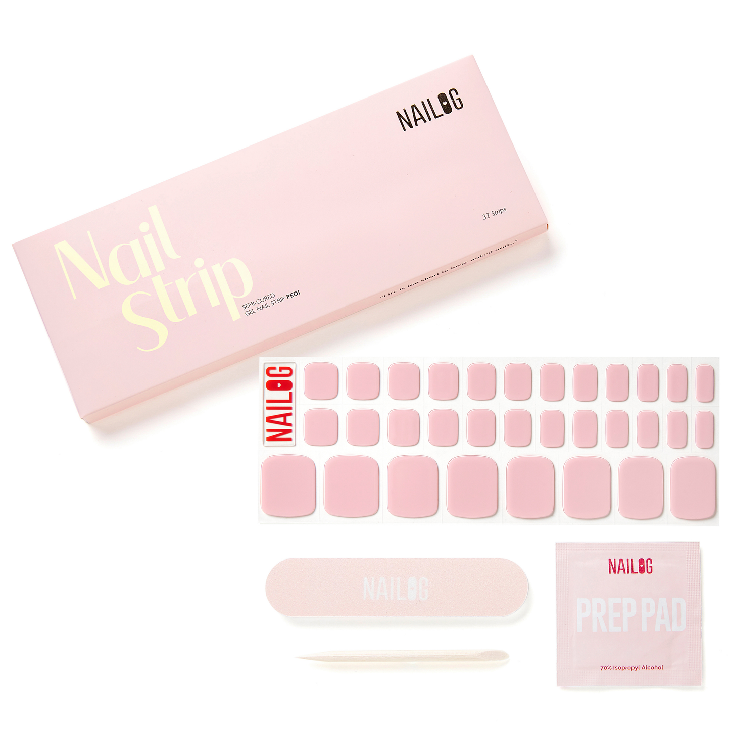 CAMELLIA | Pedi Strip 32PC - NAILOG semi cured nail strip