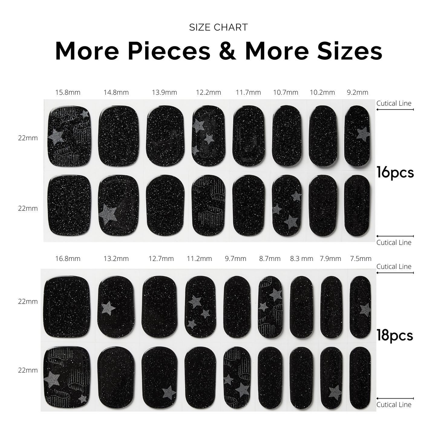 STARDUST | Mani Strip 34PC - NAILOG semi cured nail strip