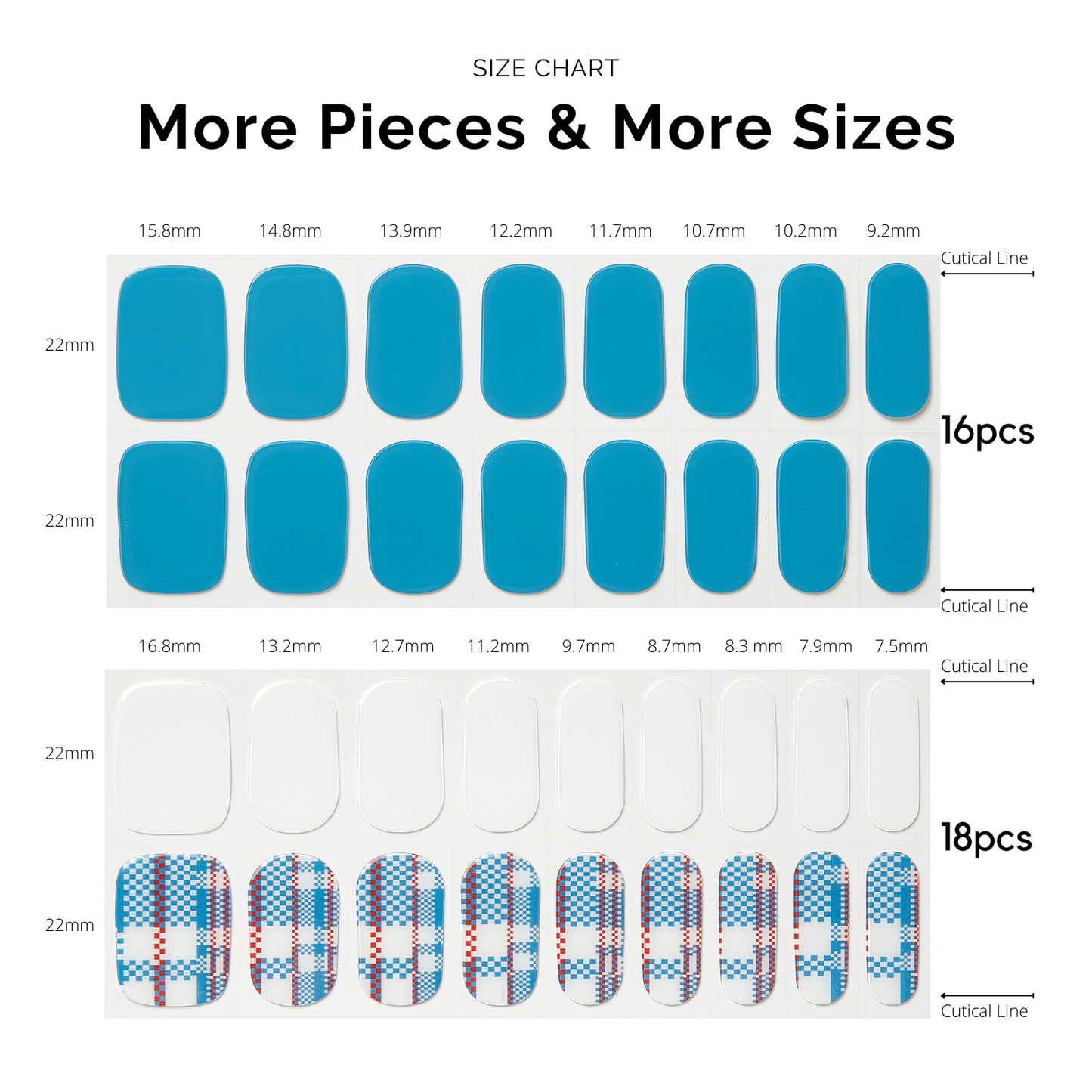 AZURE MOSAIC | Mani Strip 34PC - NAILOG semi cured nail strip