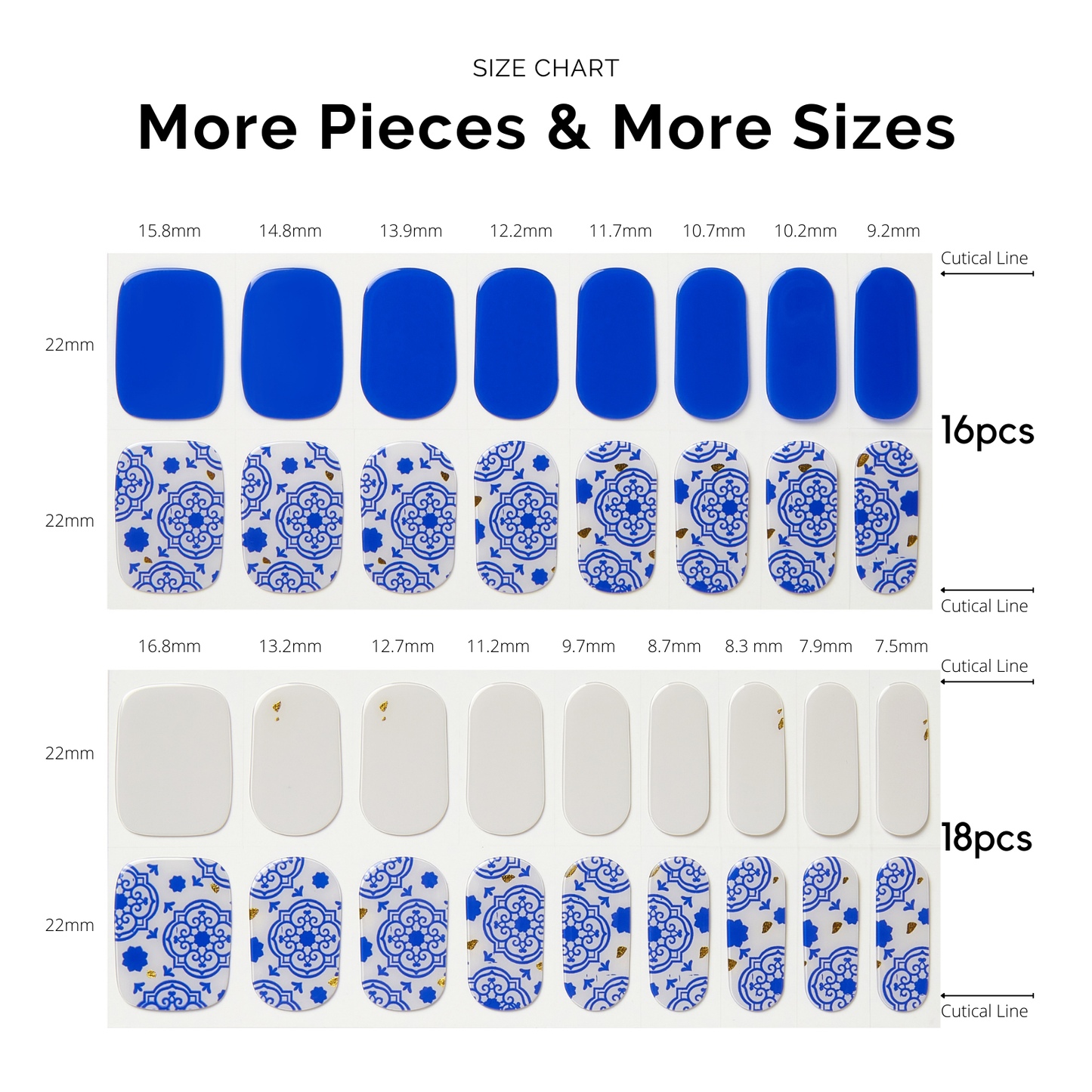 CERULEAN PORCELAIN | Mani Strip 34PC - NAILOG semi cured nail strip