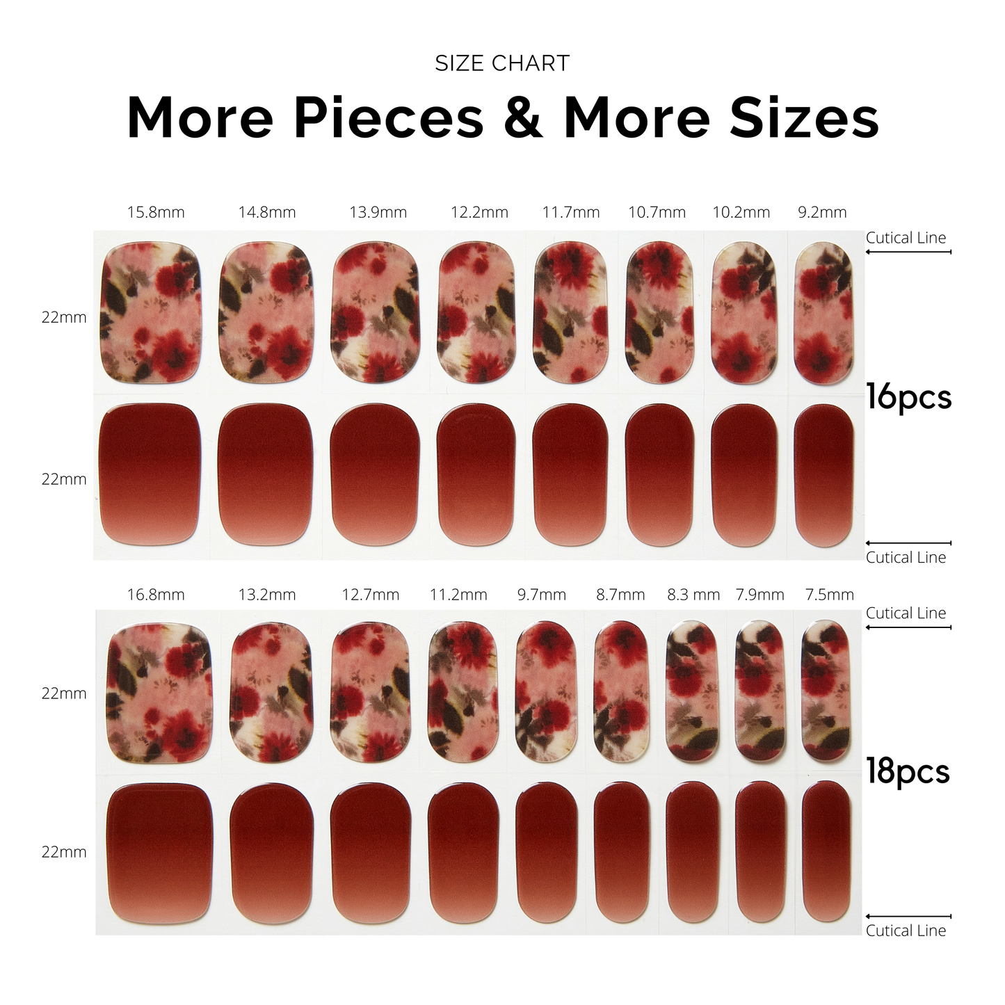 WILDFLOWERS | Mani Strip 34PC - NAILOG semi cured nail strip