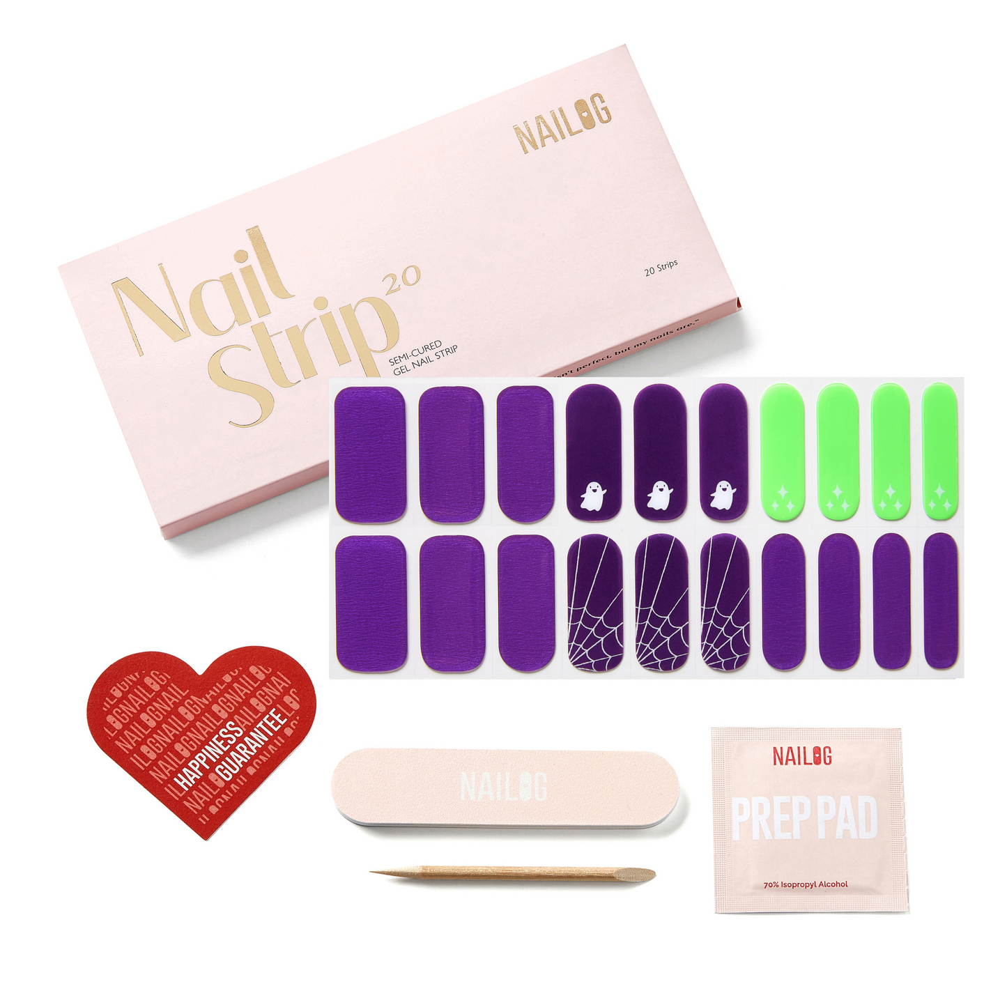 RUNNING GHOST | Mani Strip 20PC - NAILOG semi cured nail strip