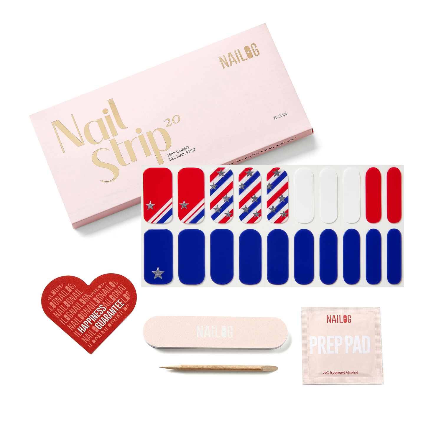 BORN TO STAR | Mani Strip 20PC - NAILOG semi cured nail strip