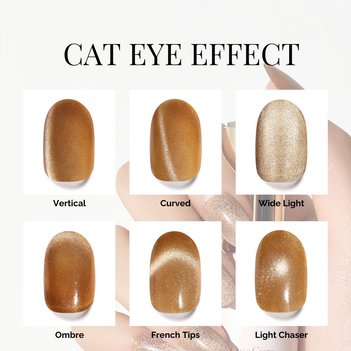 MISTY CAT | OneCure Gel Polish Cat Eye - NAILOG semi cured nail strip