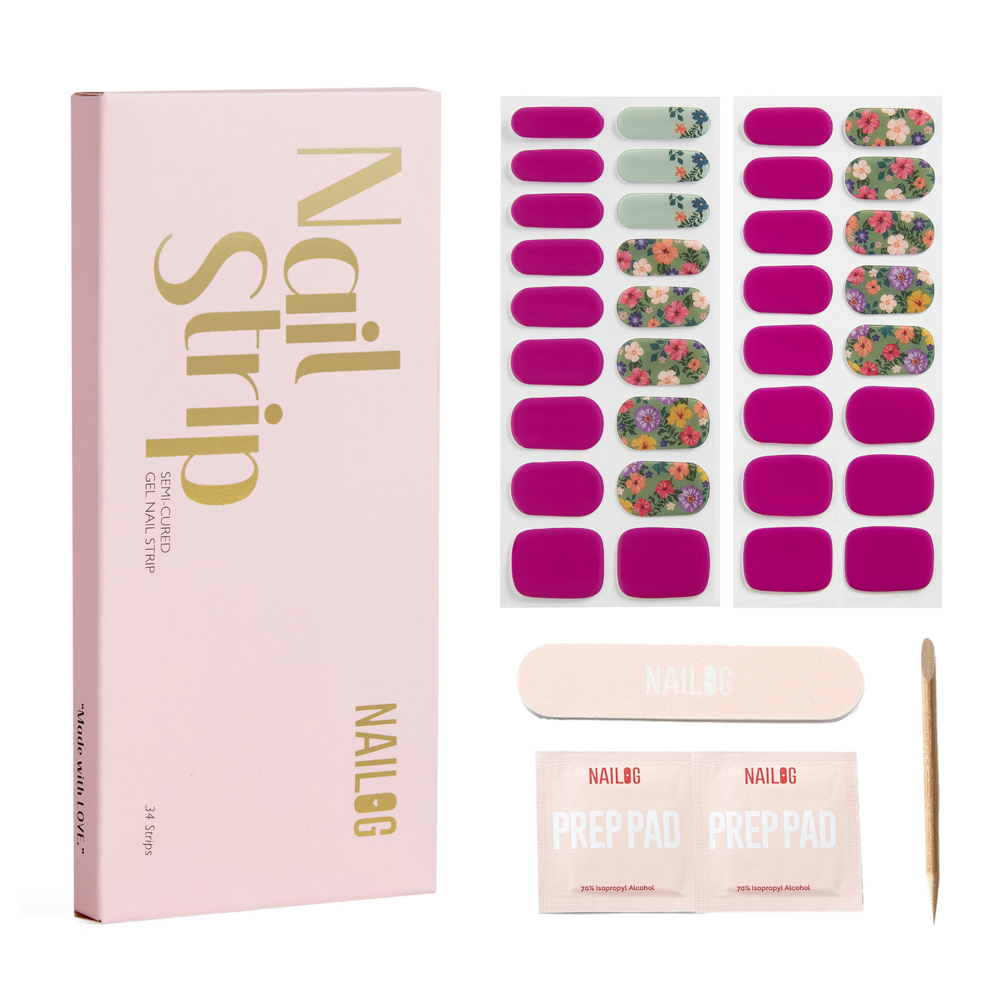 RETRO JUNGLE | Mani 34 - NAILOG semi cured nail strip