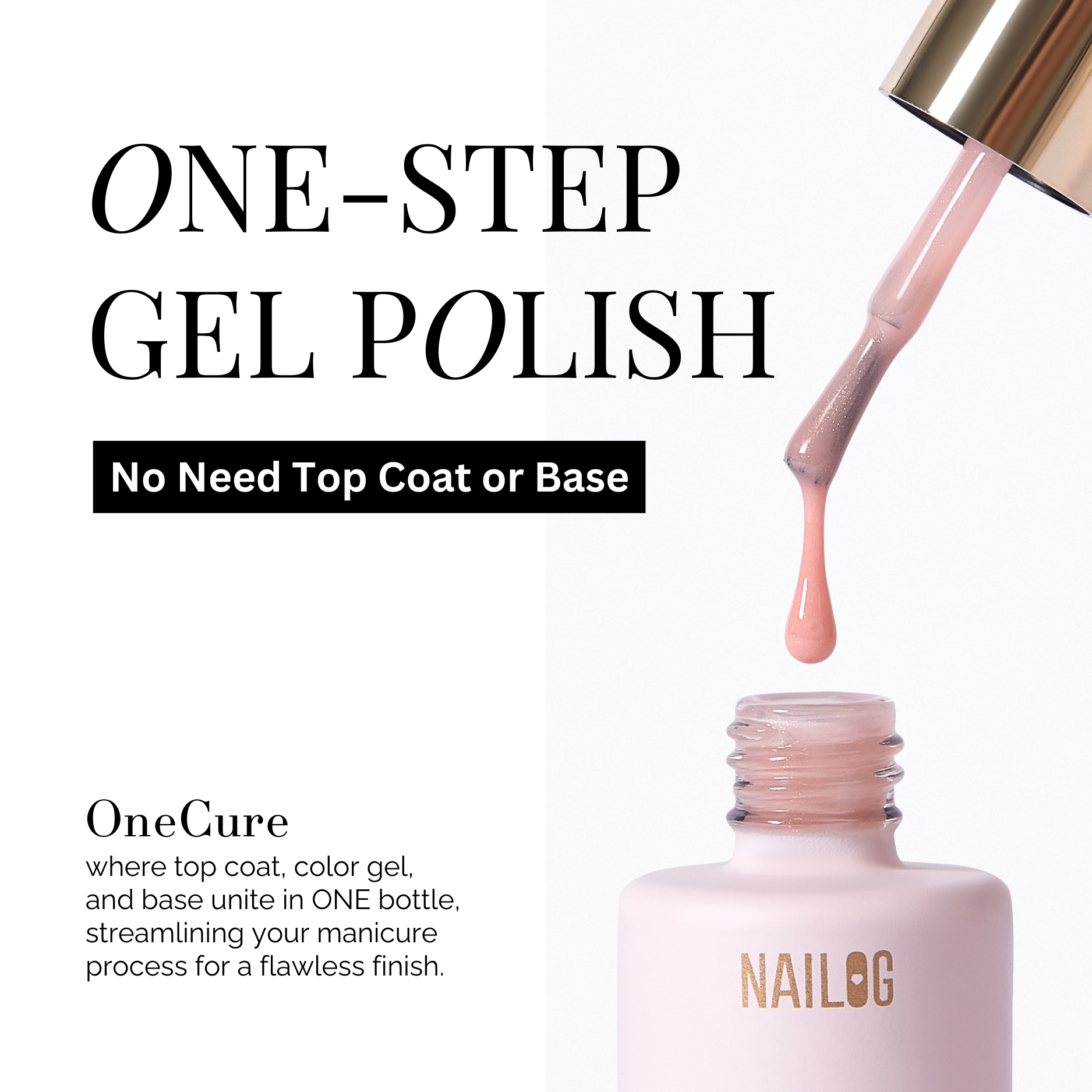 PINKCESS | OneCure Gel Polish 4PC Kit - NAILOG semi cured nail strip