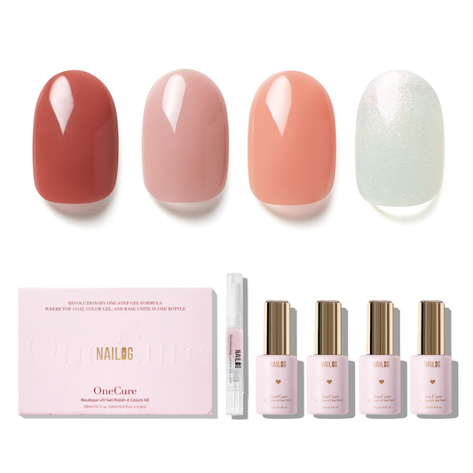VELVET BLOOM | OneCure Gel Polish 4PC Kit - NAILOG semi cured nail strip