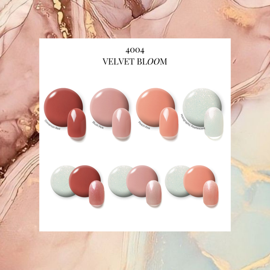 VELVET BLOOM | OneCure Gel Polish 4PC Kit - NAILOG semi cured nail strip