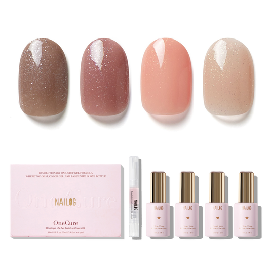 LUSTER SUEDE | OneCure Gel Polish 4PC Kit - NAILOG semi cured nail strip