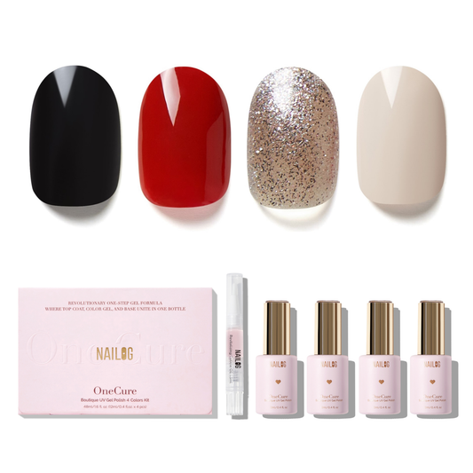 NOCTURNAL ALLURE | OneCure Gel Polish 4PC Kit - NAILOG semi cured nail strip