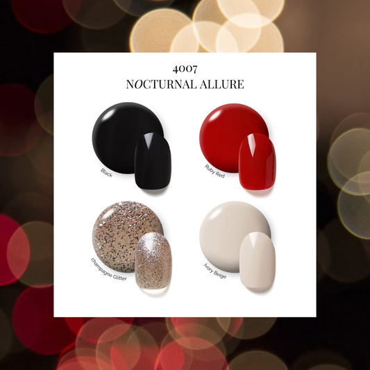 NOCTURNAL ALLURE | OneCure Gel Polish 4PC Kit - NAILOG semi cured nail strip