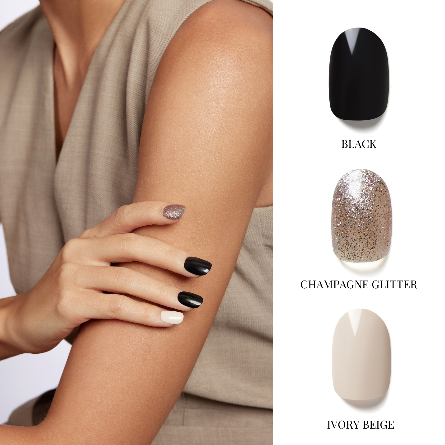 NOCTURNAL ALLURE | OneCure Gel Polish 4PC Kit - NAILOG semi cured nail strip