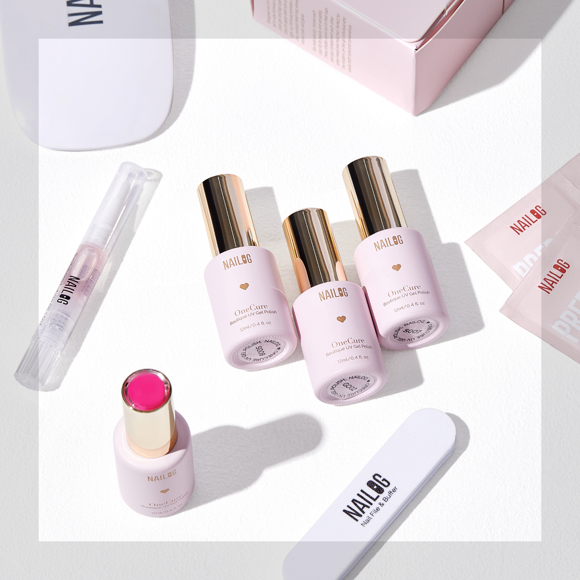 NOCTURNAL ALLURE | OneCure Gel Polish 4PC Kit - NAILOG semi cured nail strip
