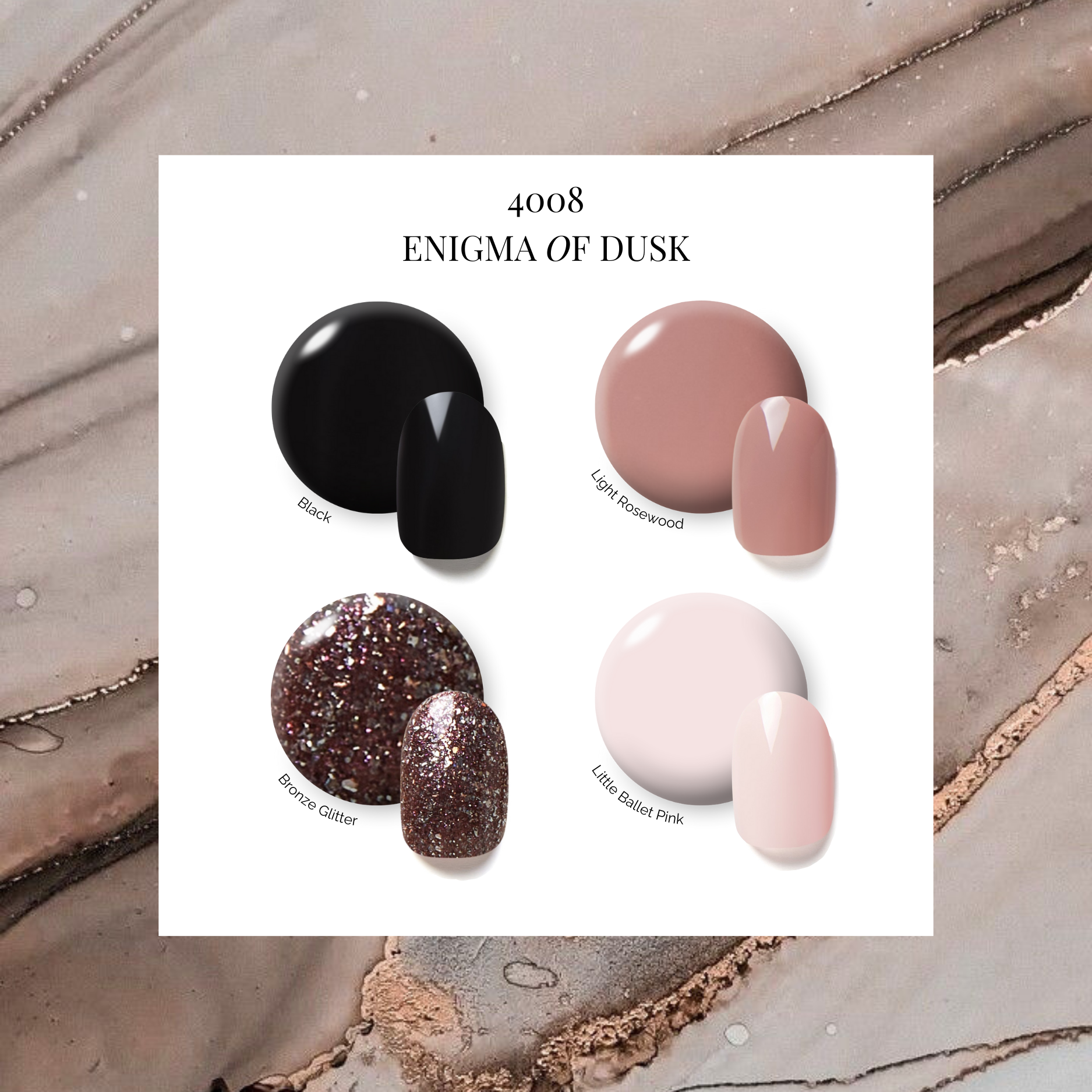 ENIGMA OF DUSK | OneCure Gel Polish 4PC Kit - NAILOG semi cured nail strip