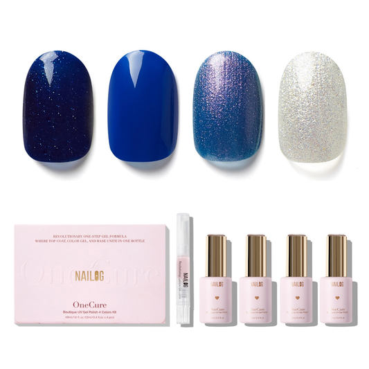 MIDNIGHT WONDER | OneCure Gel Polish 4PC Kit - NAILOG semi cured nail strip