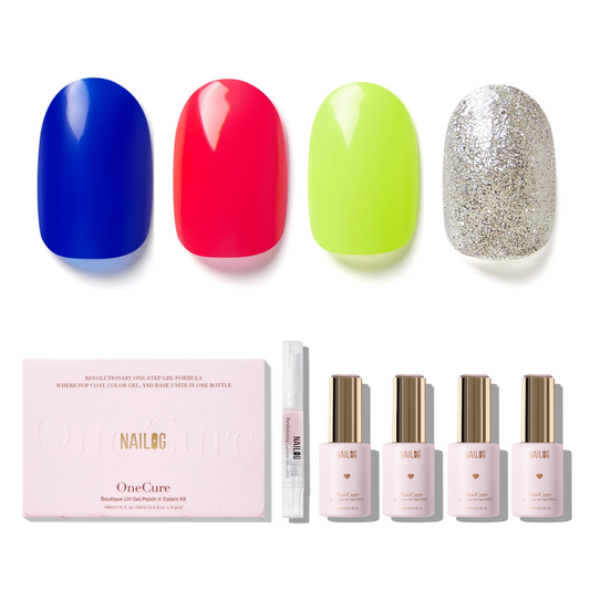 NEON CITY | OneCure Gel Polish 4PC Kit - NAILOG semi cured nail strip