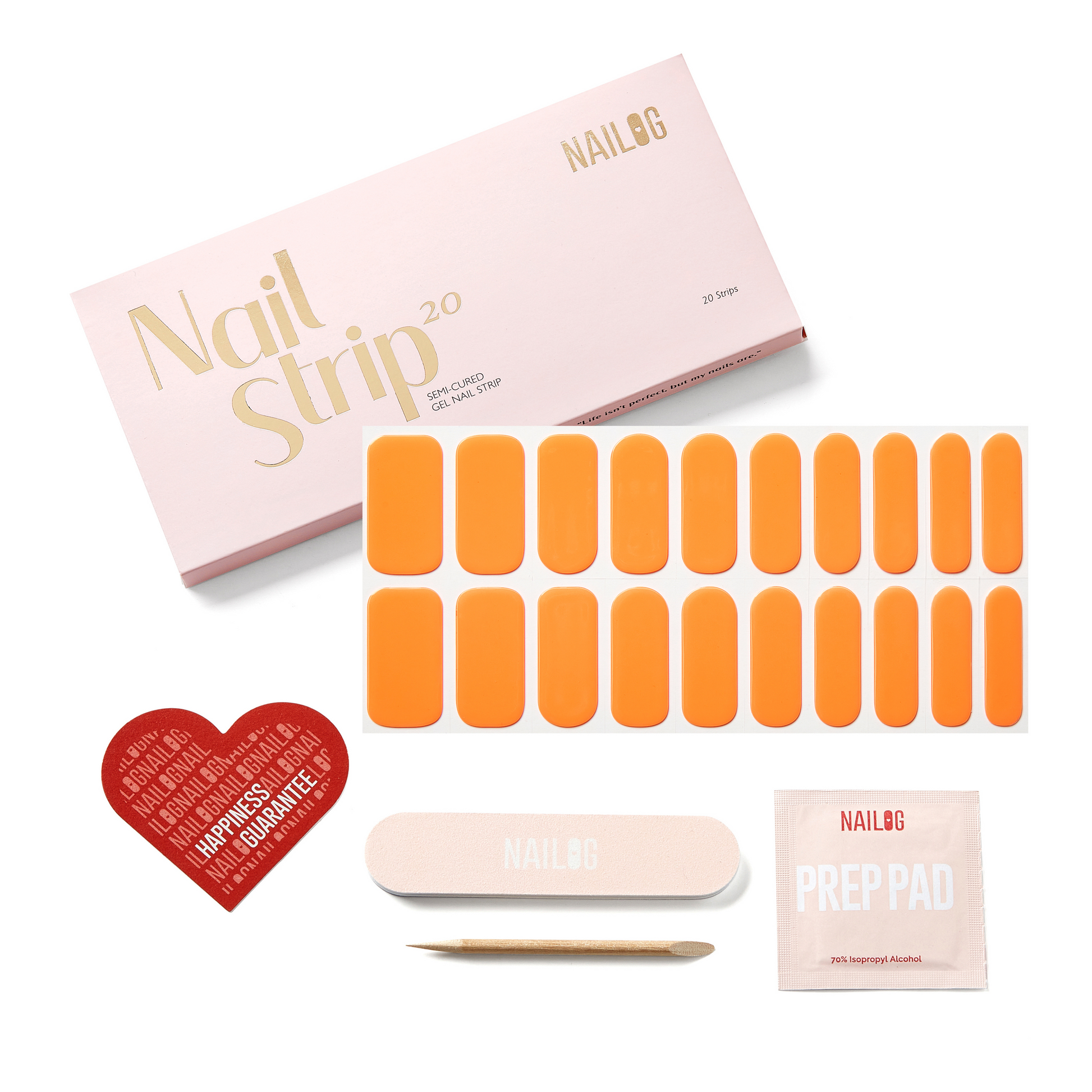 ORANGE BOMB - NAILOG semi cured nail strip