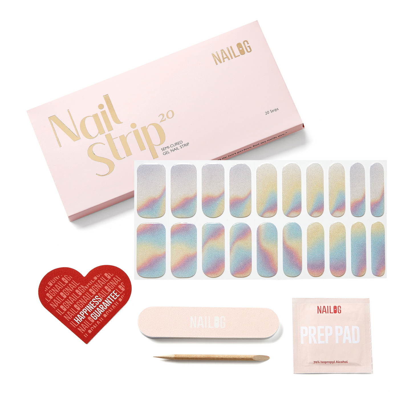 MISTY GLOW - NAILOG semi cured nail strip