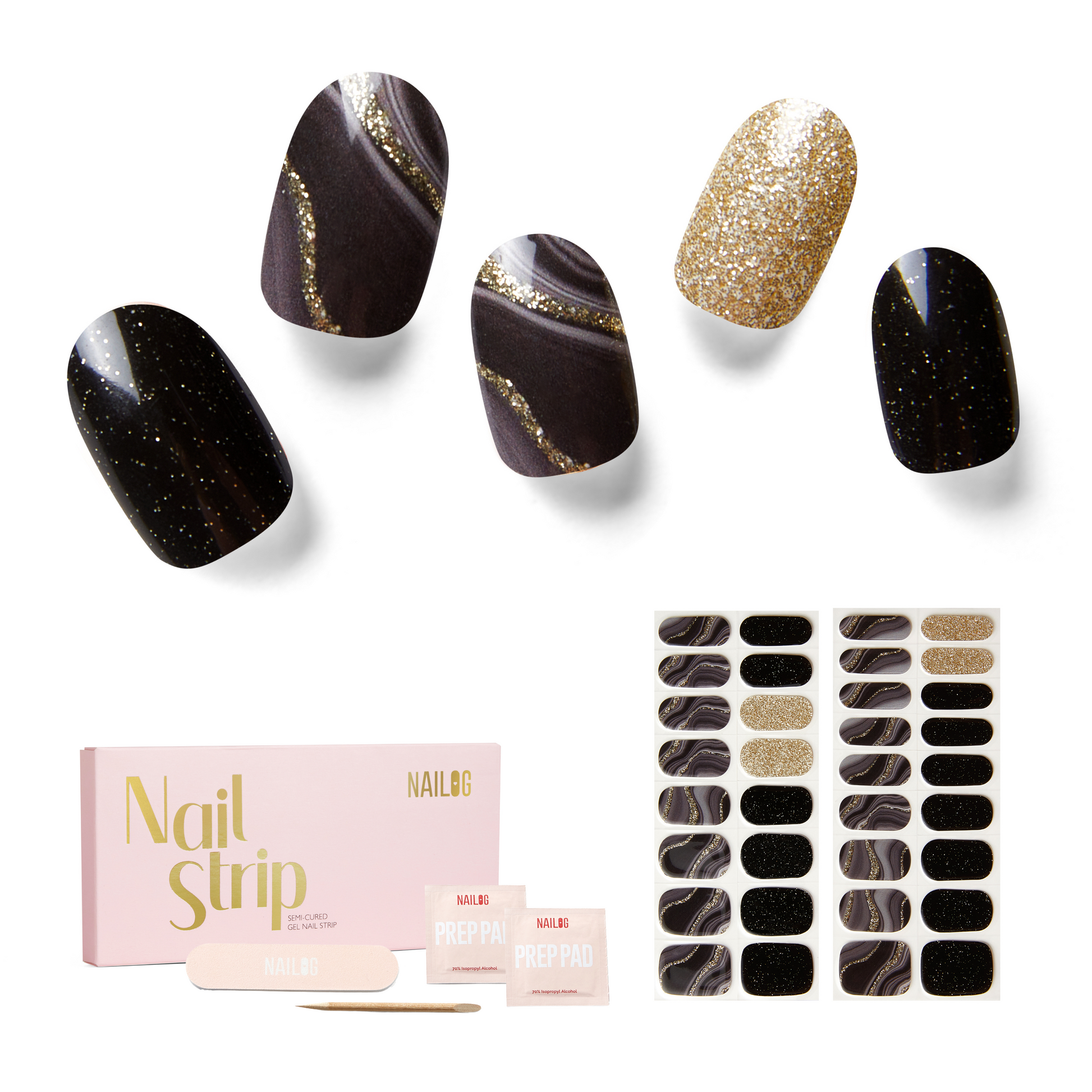 Drifted | Mani 34 - NAILOG semi cured nail strip