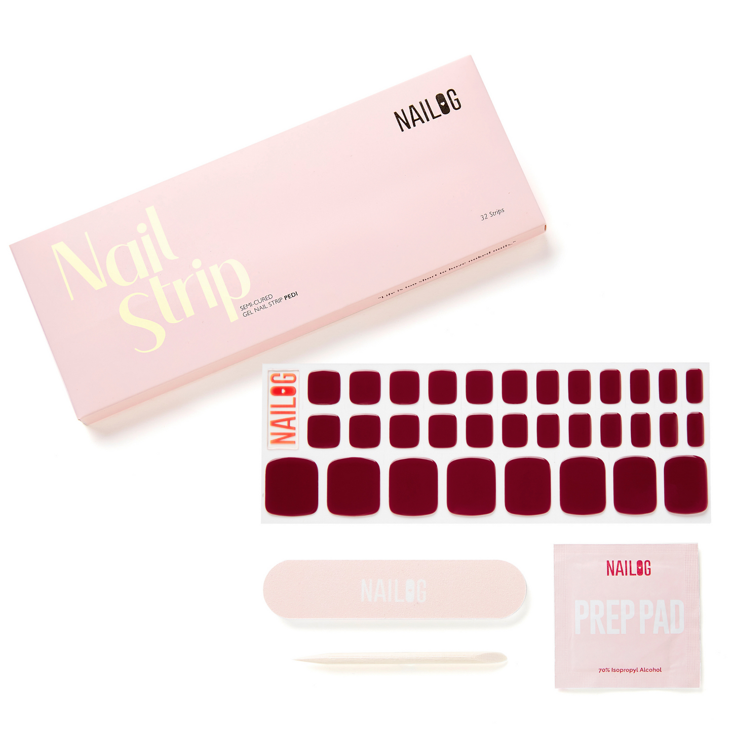 Rouge Noir | Pedi Strip - NAILOG semi cured nail strip