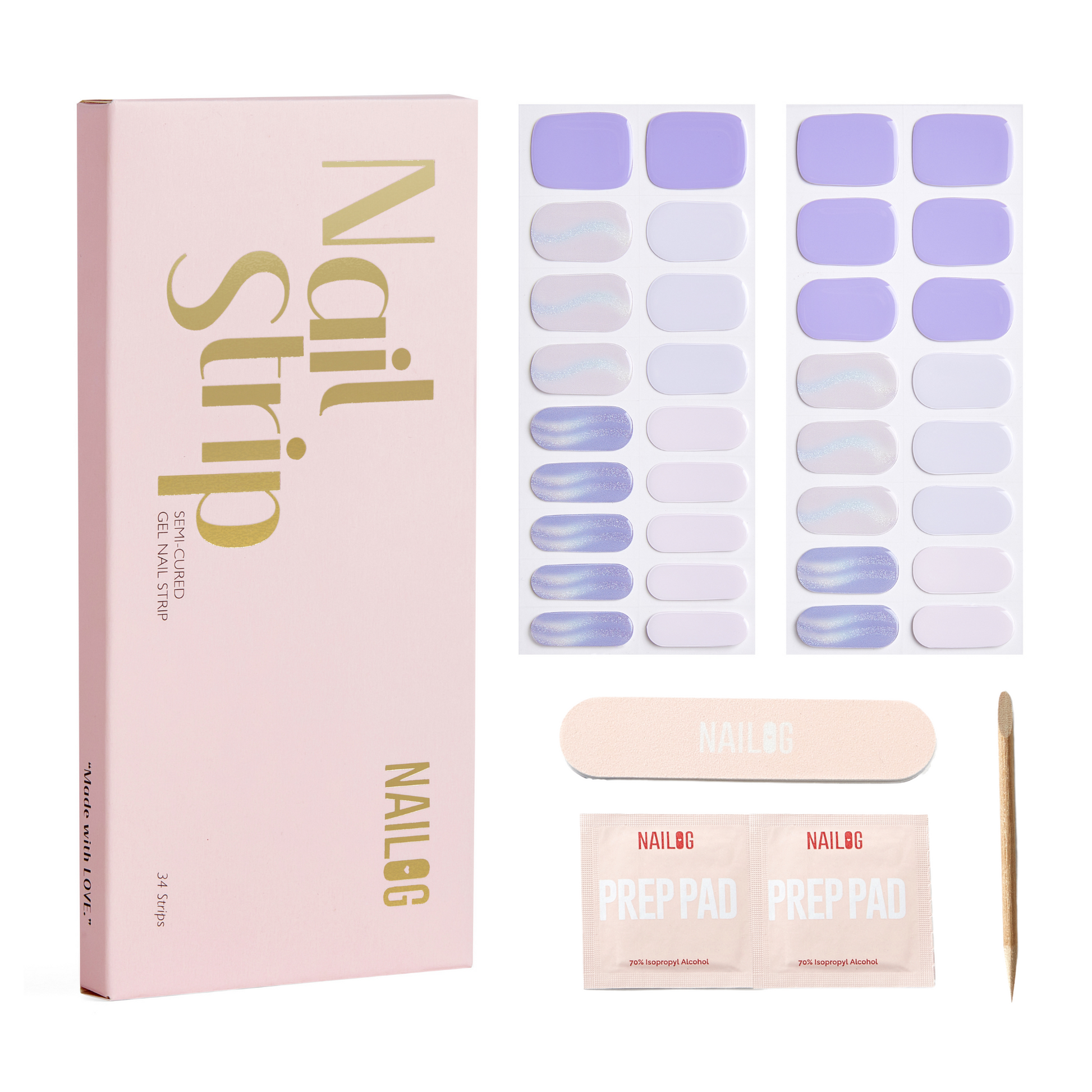 LAVENDER MIST | Mani 34 - NAILOG semi cured nail strip