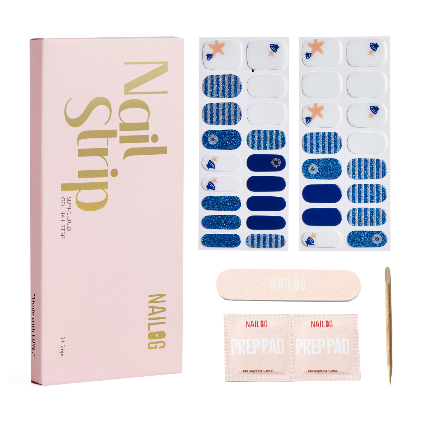 MARINE STORY | Mani 34 - NAILOG semi cured nail strip