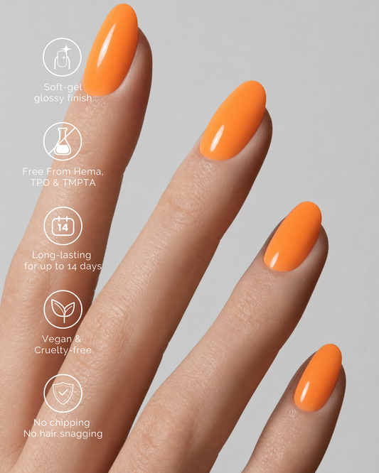 ORANGE BOMB | Semi Cured Nail Strips 34PC