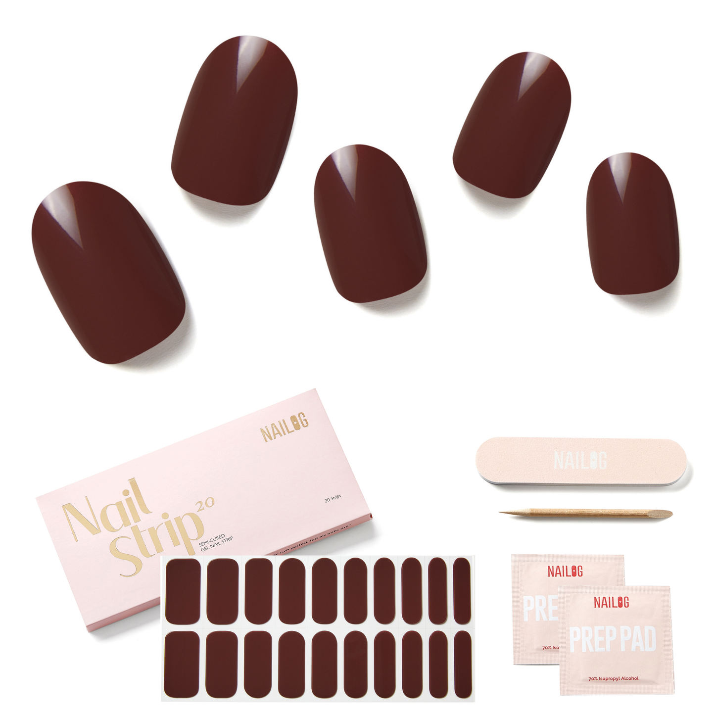 PLUM | Mani Strip 20PC - NAILOG semi cured nail strip