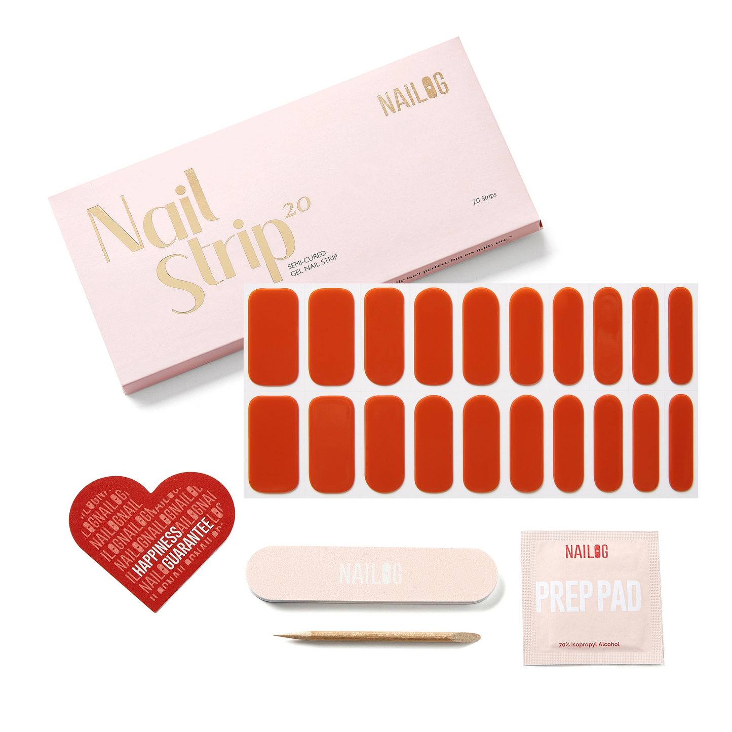 BRICK RED | Mani Strip 20PC