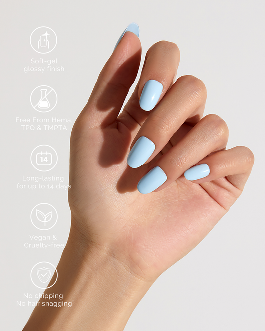 BABY BLUE | Semi Cured Nail Strips 34PC