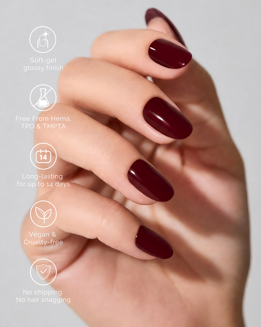 MIDNIGHT MERLOT | Semi Cured Nail Strips 34PC