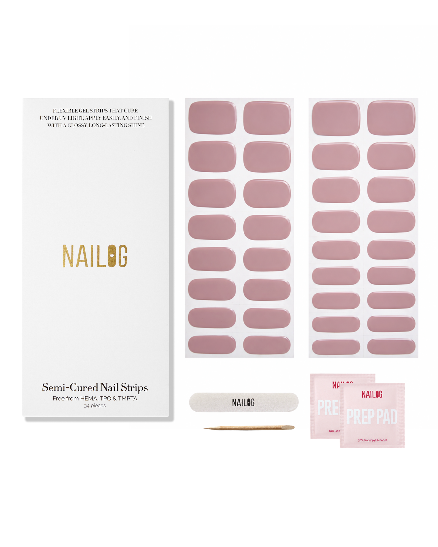 OATMEAL | Semi Cured Nail Strips 34PC