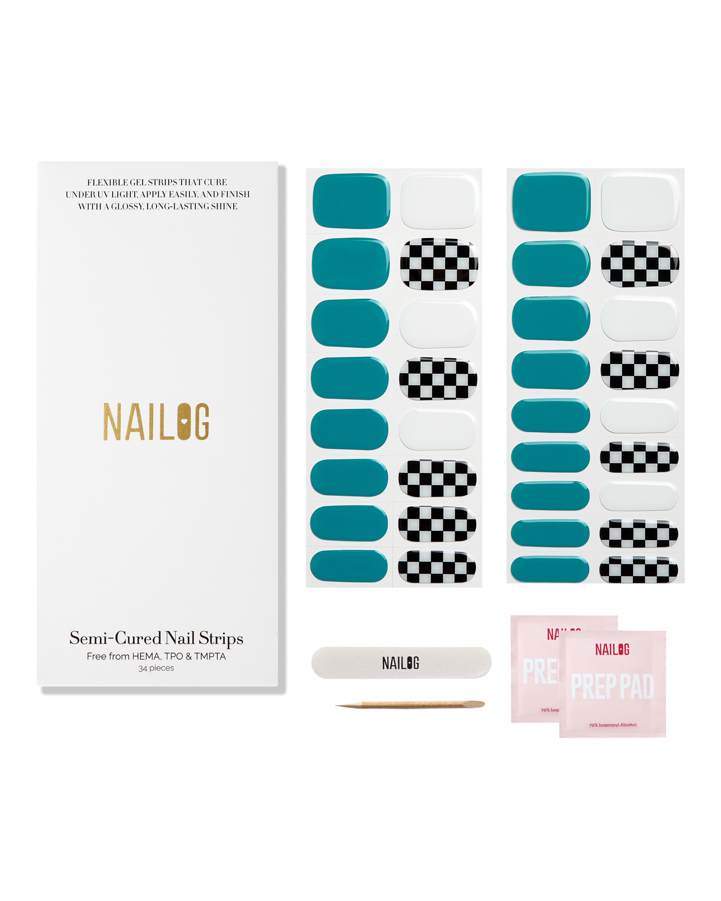 FULL SPEED | Semi Cured Nail Strips 34PC - NAILOG semi cured nail strip