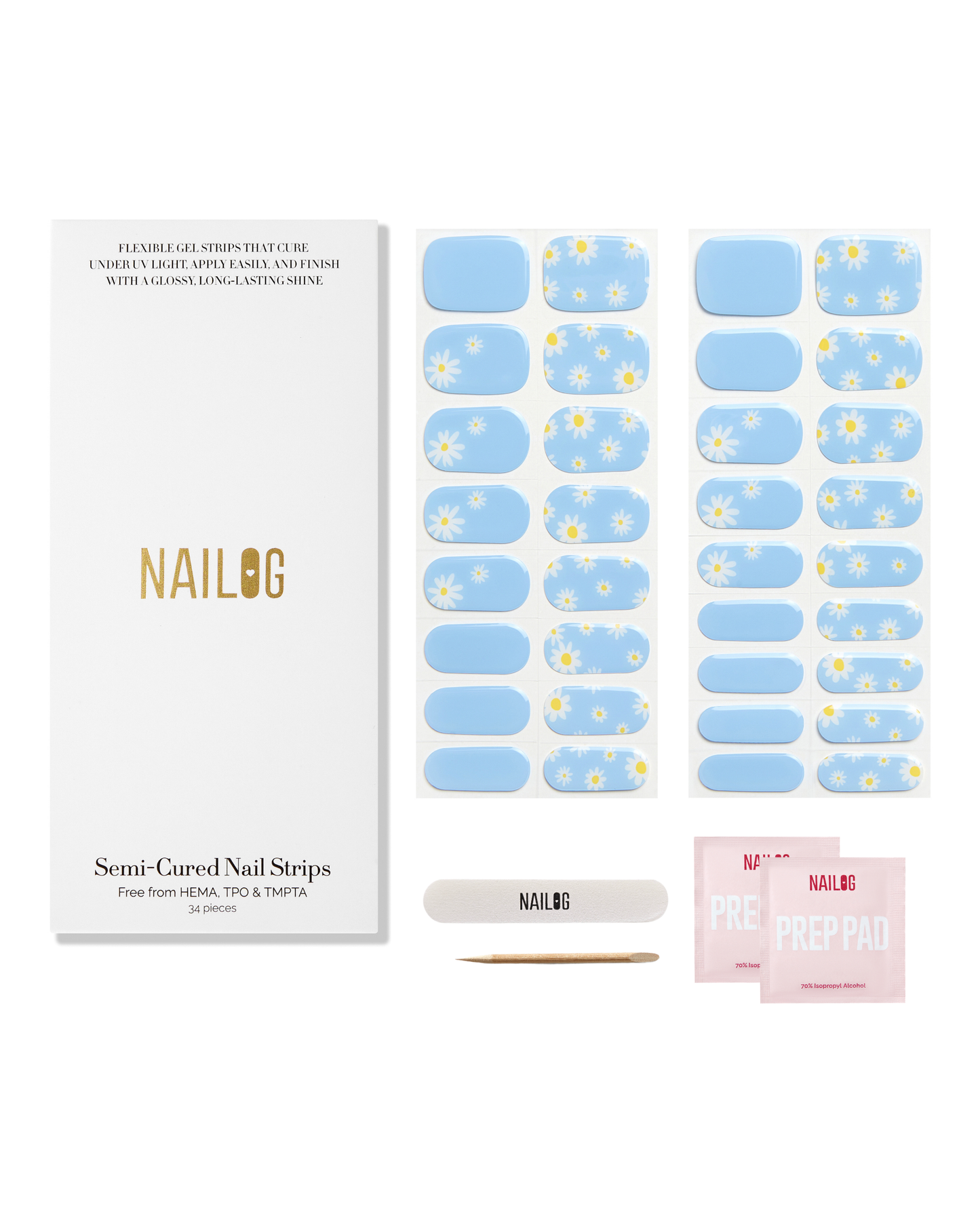 PETALS IN THE WIND | Semi Cured Nail Strips 34PC