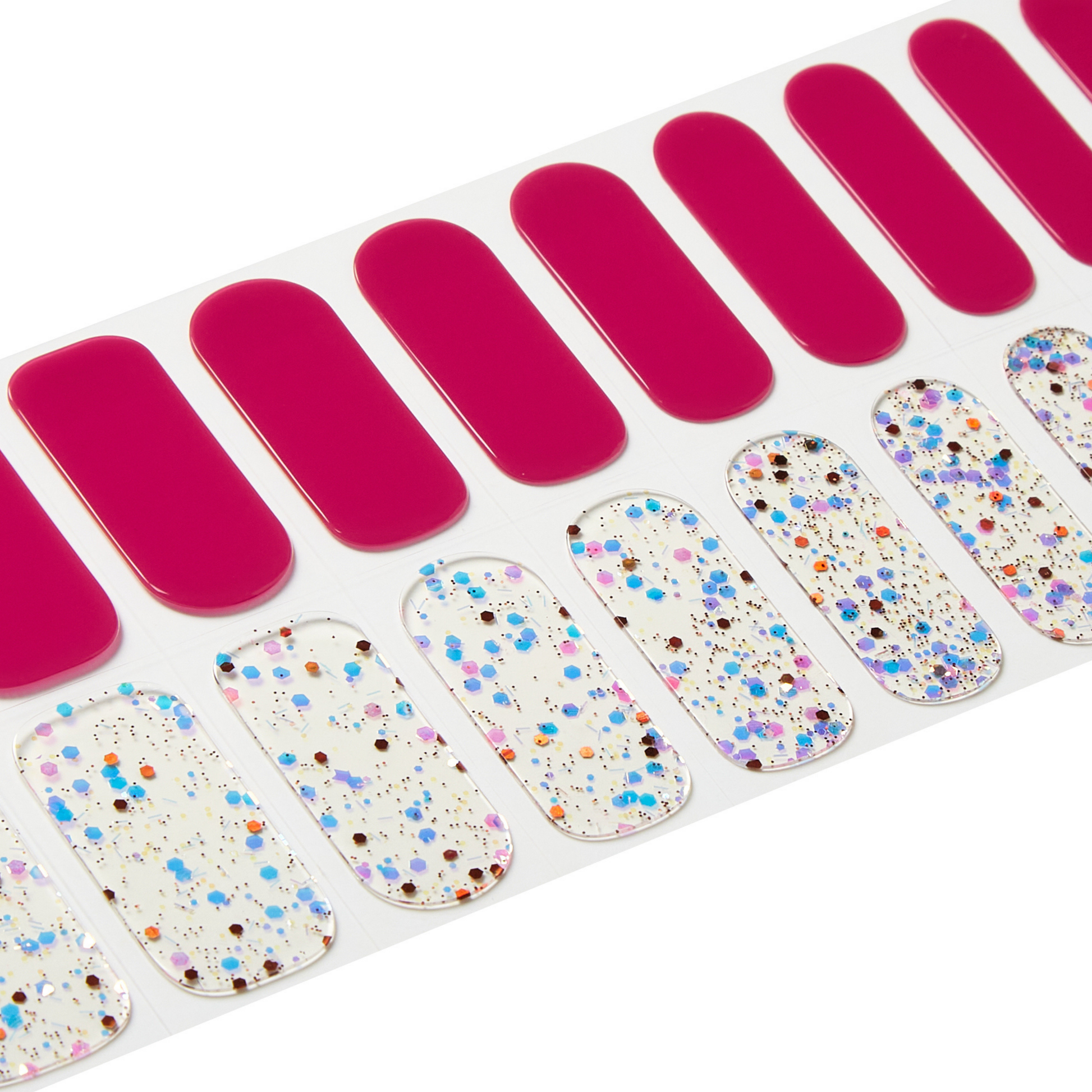 RUBY NEBULA | Mani Strip 20PC - NAILOG semi cured nail strip