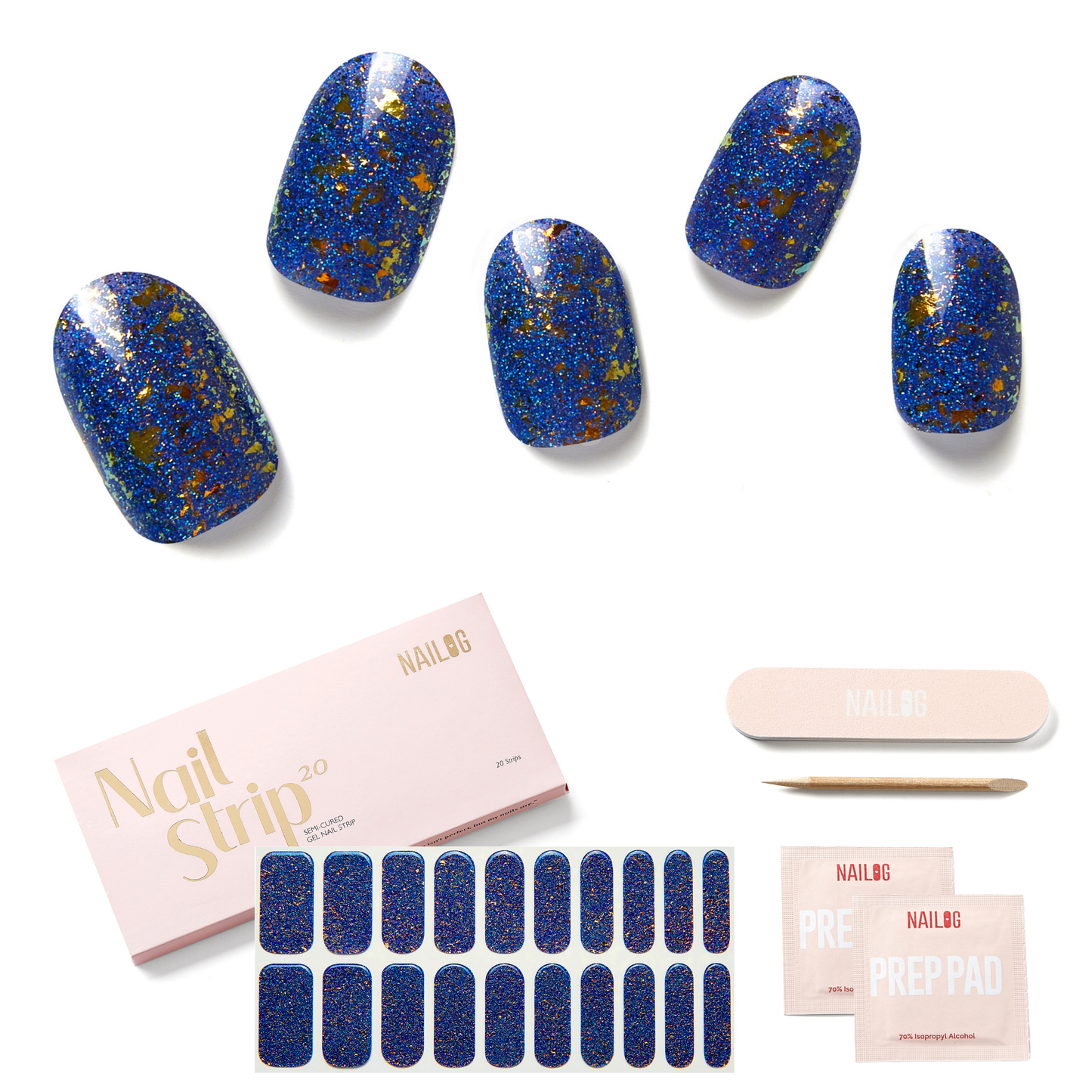 BLUE GLAM | Mani Strip 20PC