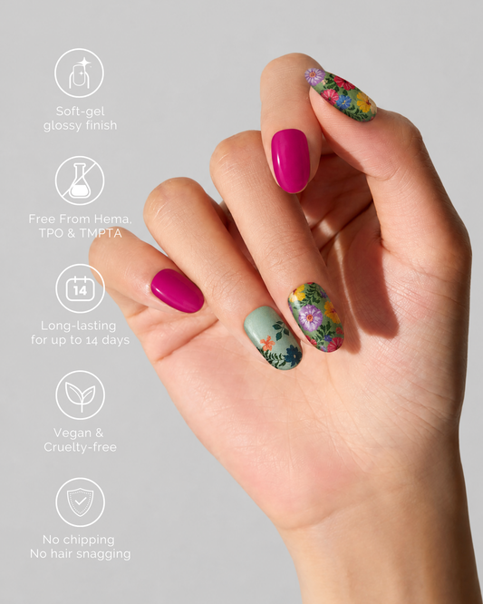 RETRO JUNGLE | Semi Cured Nail Strips 34PC