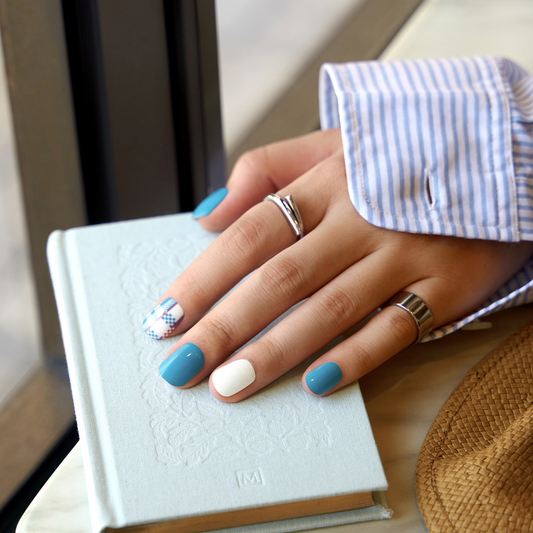 AZURE MOSAIC | Mani Strip 34PC - NAILOG semi cured nail strip
