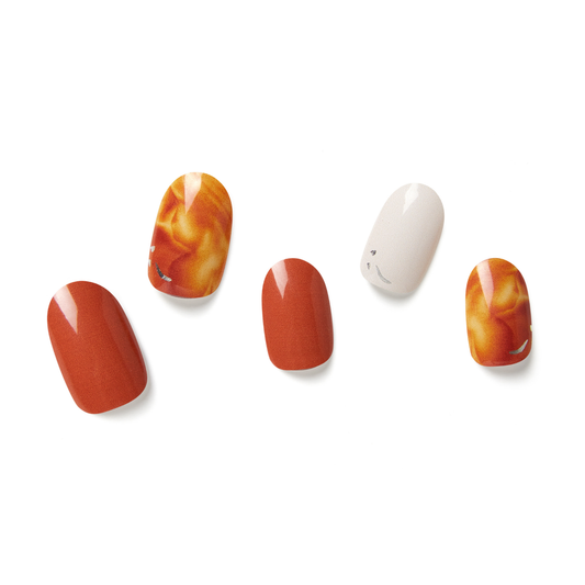 MILK TEA | Mani Strip 34PC - NAILOG semi cured nail strip