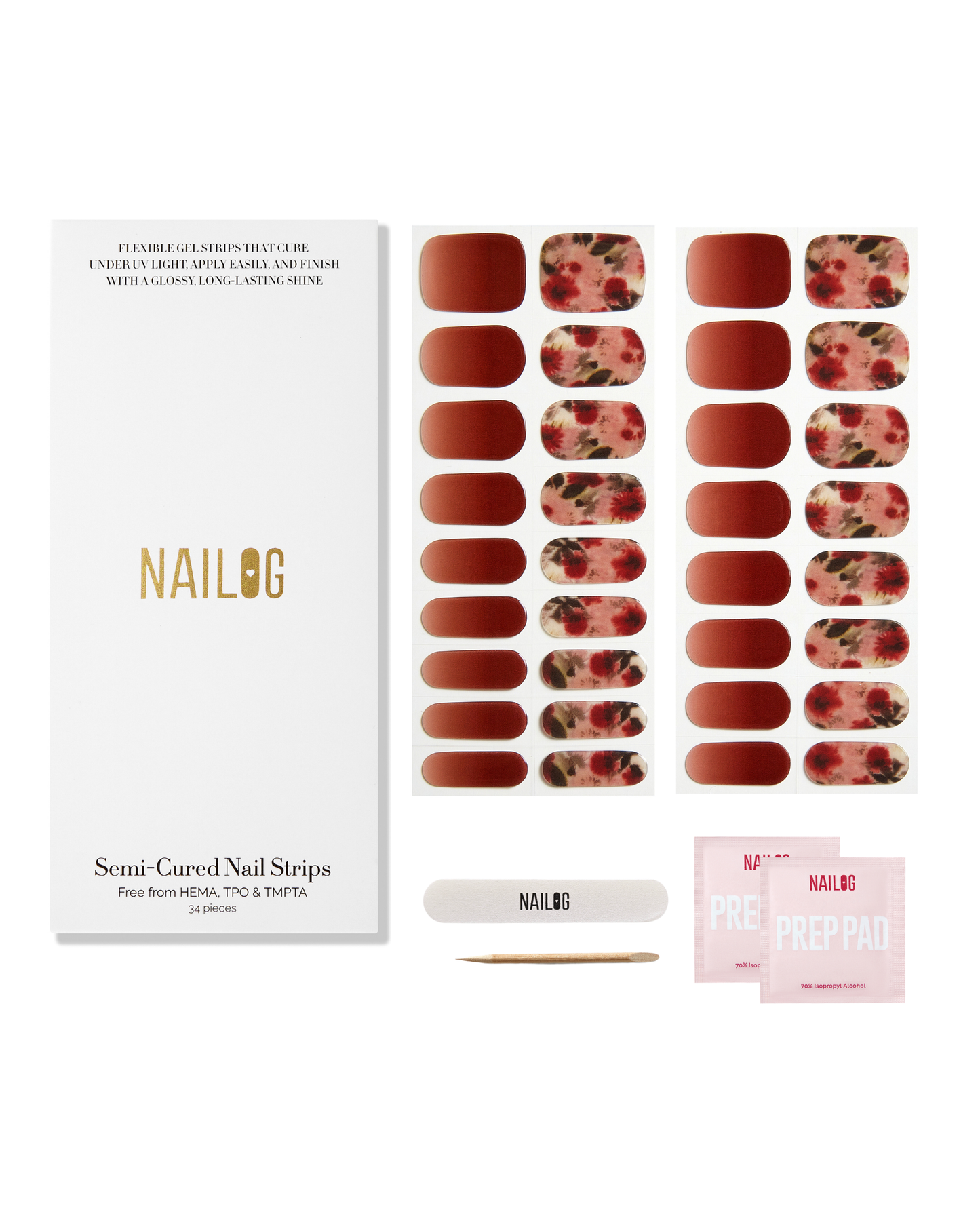 WILDFLOWERS | Semi Cured Nail Strips 34PC
