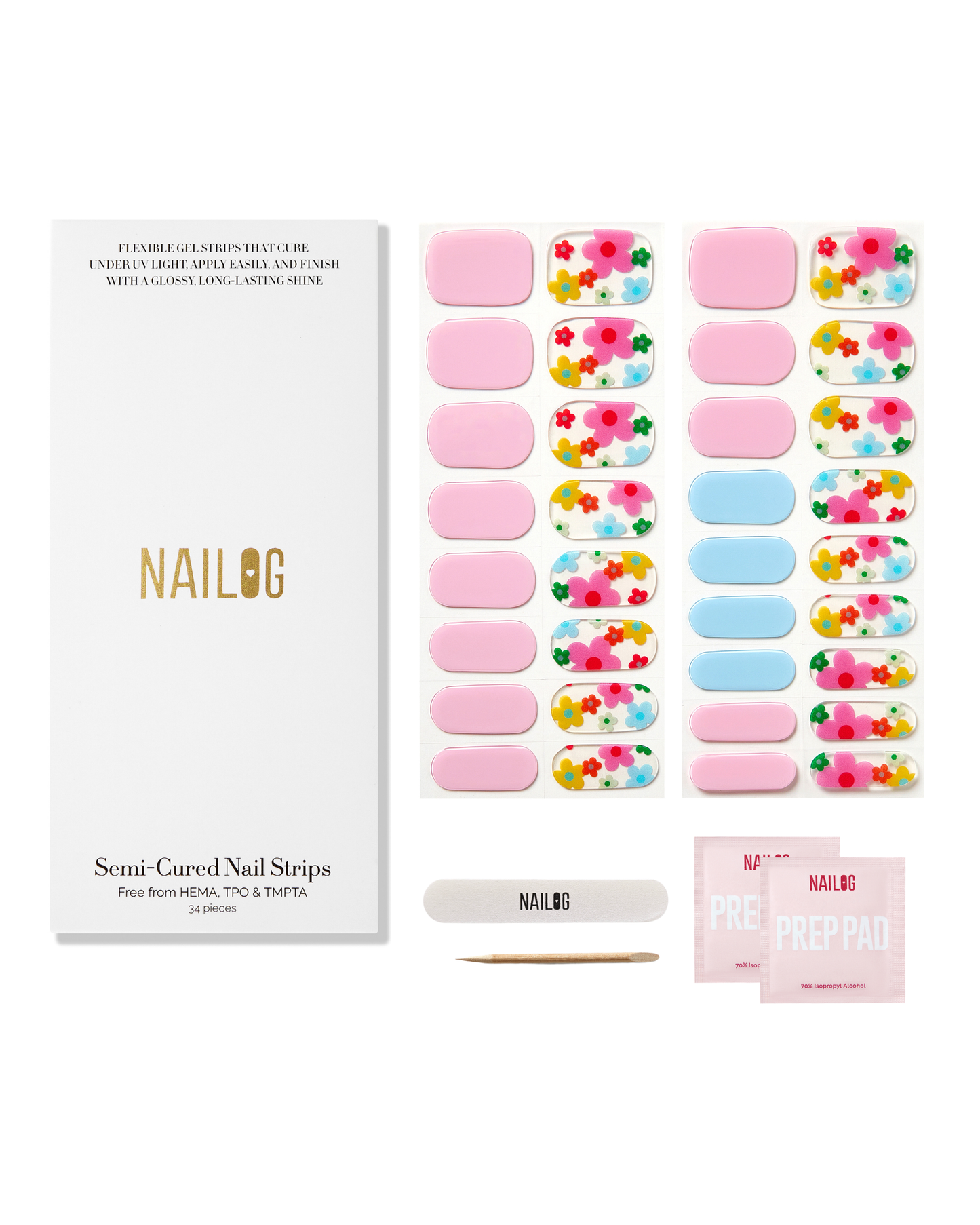PETAL DANCE | Semi Cured Nail Strips 34PC