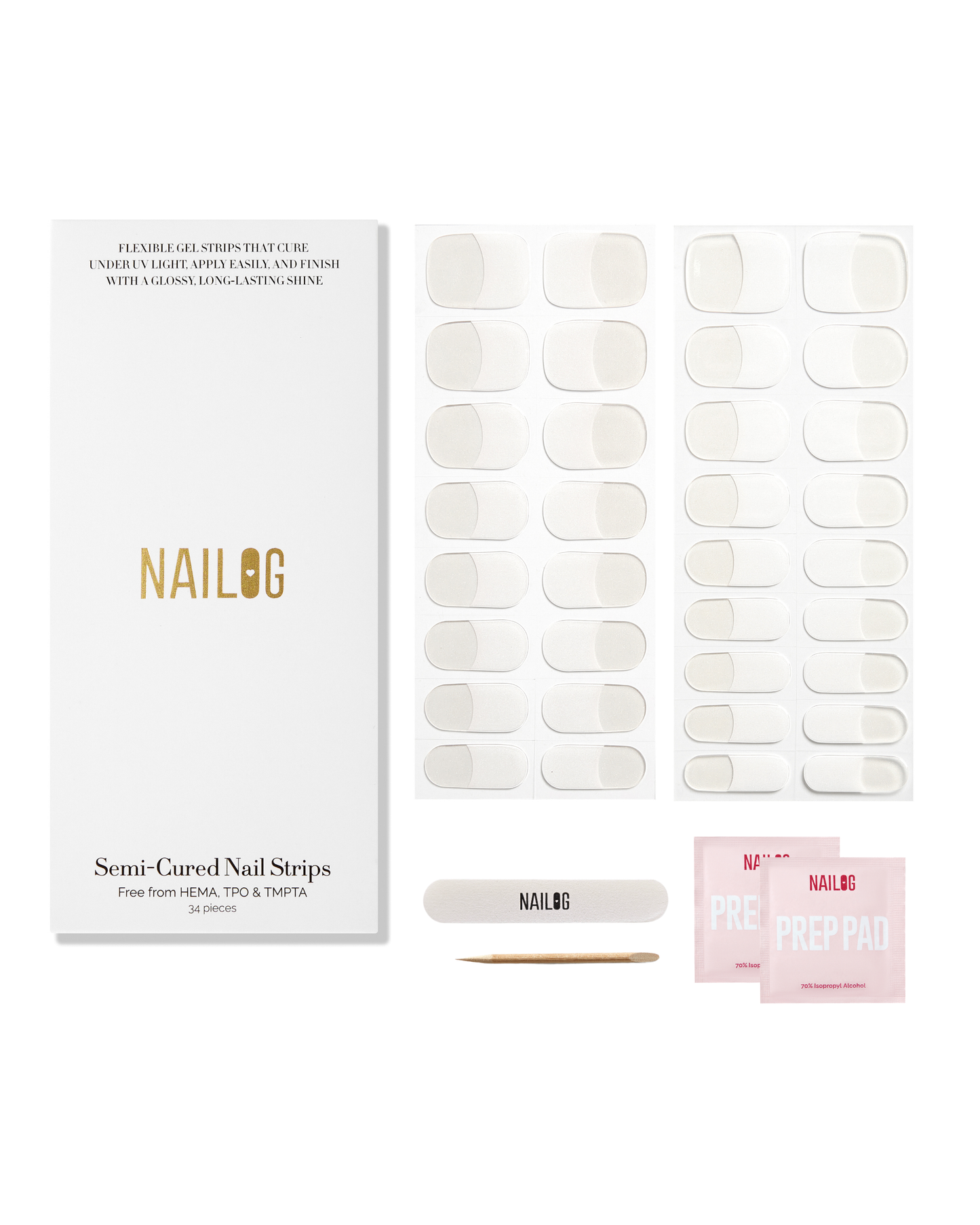 MOONLIT TIPS | Semi Cured Nail Strips 34PC