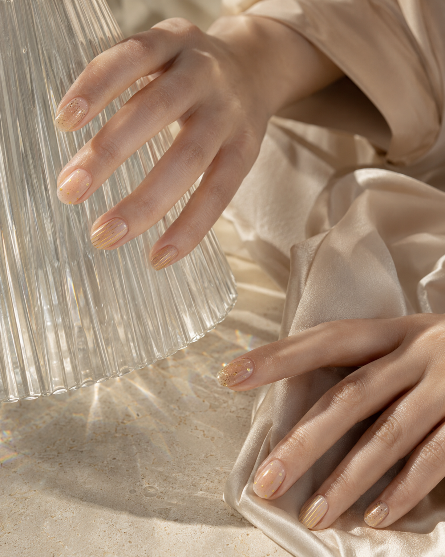 CHAMPAGNE BLUSH | Semi Cured Nail Strips 34PC