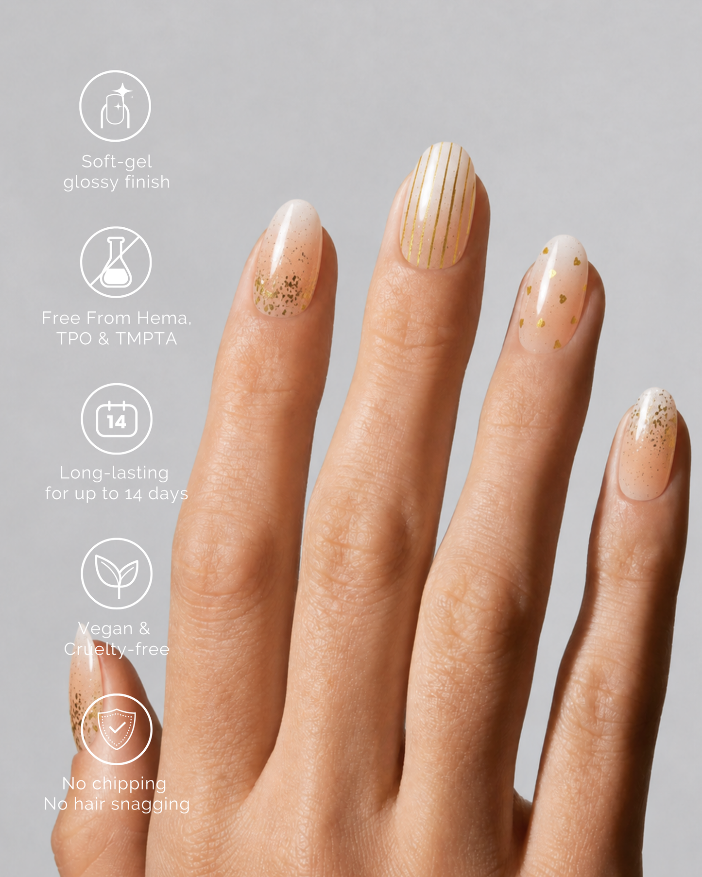 CHAMPAGNE BLUSH | Semi Cured Nail Strips 34PC