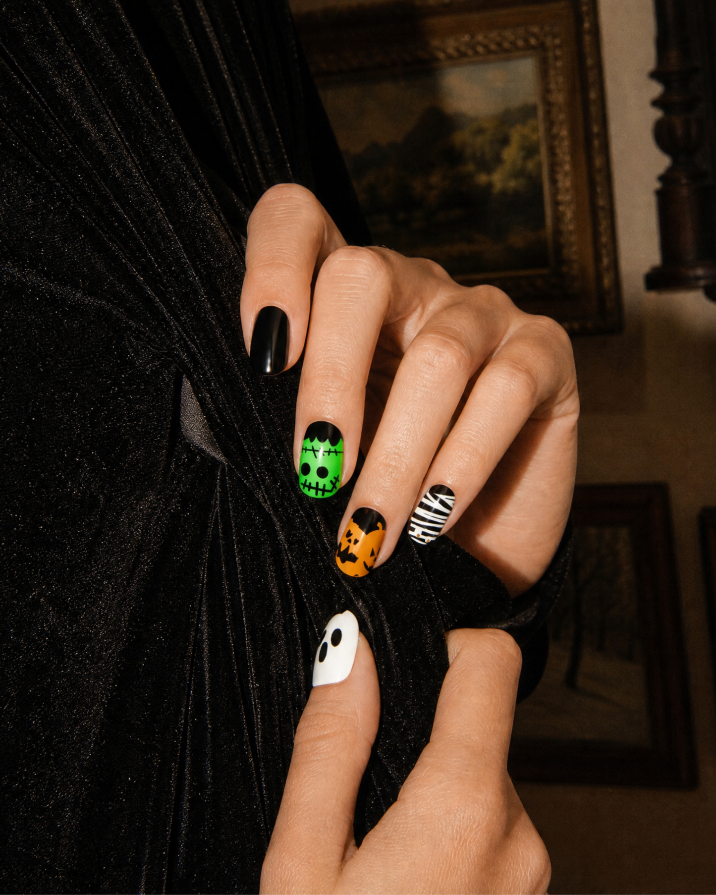 LITTLE MONSTERS | Halloween Semi Cured Nail Strips 34PC