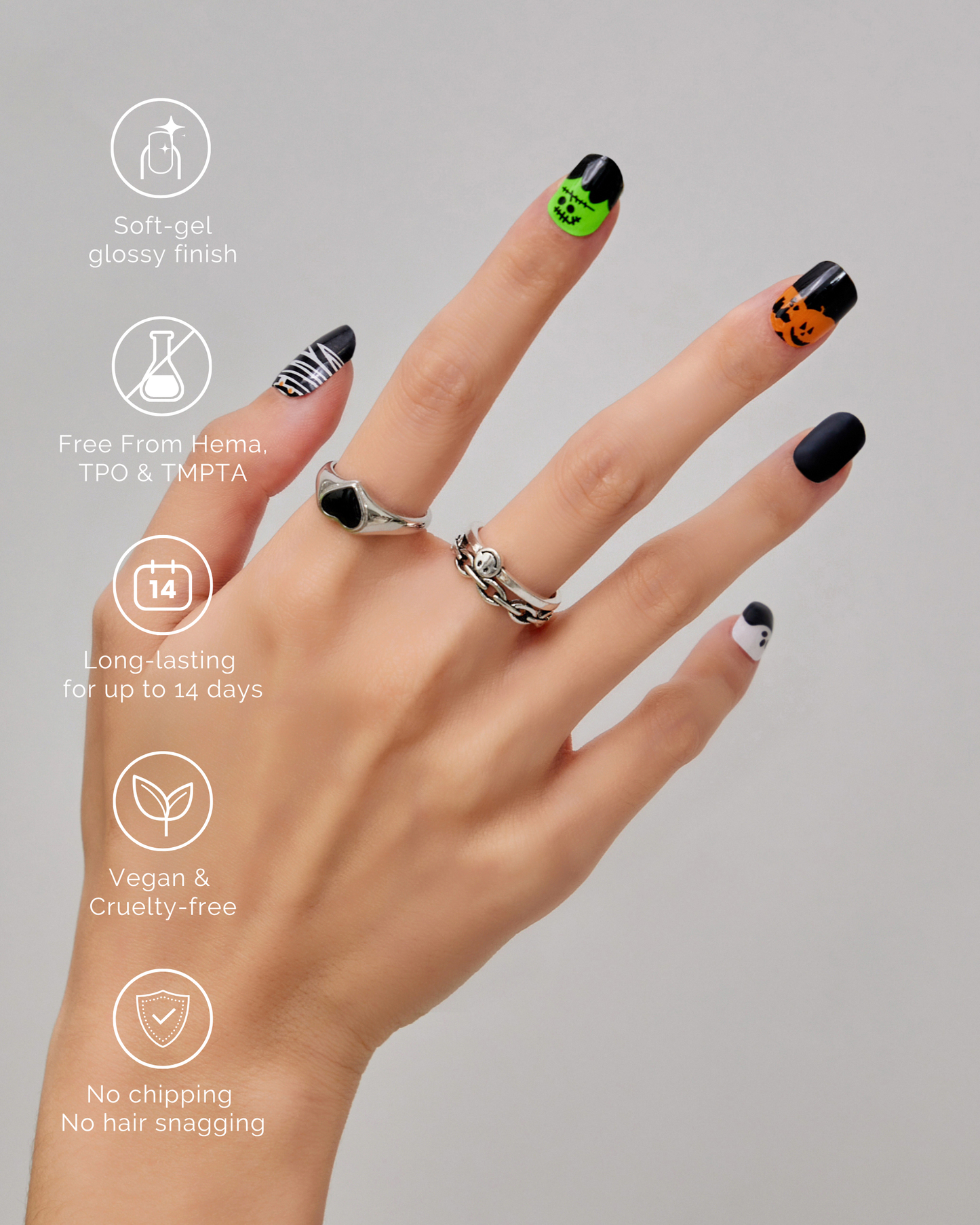 LITTLE MONSTERS | Halloween Semi Cured Nail Strips 34PC
