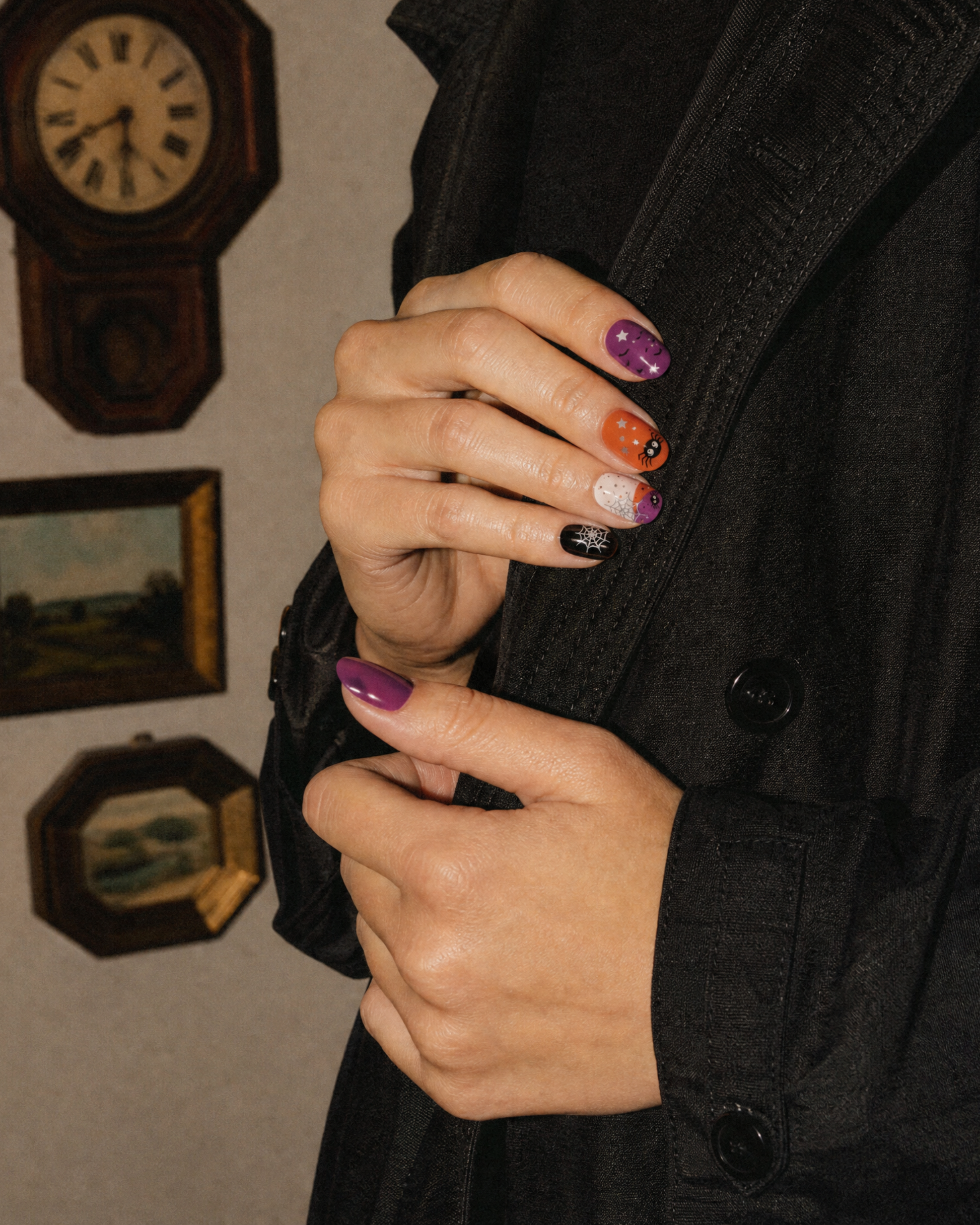 DARK MOON NIGHT | Halloween Semi Cured Nail Strips 34PC - NAILOG semi cured nail strip
