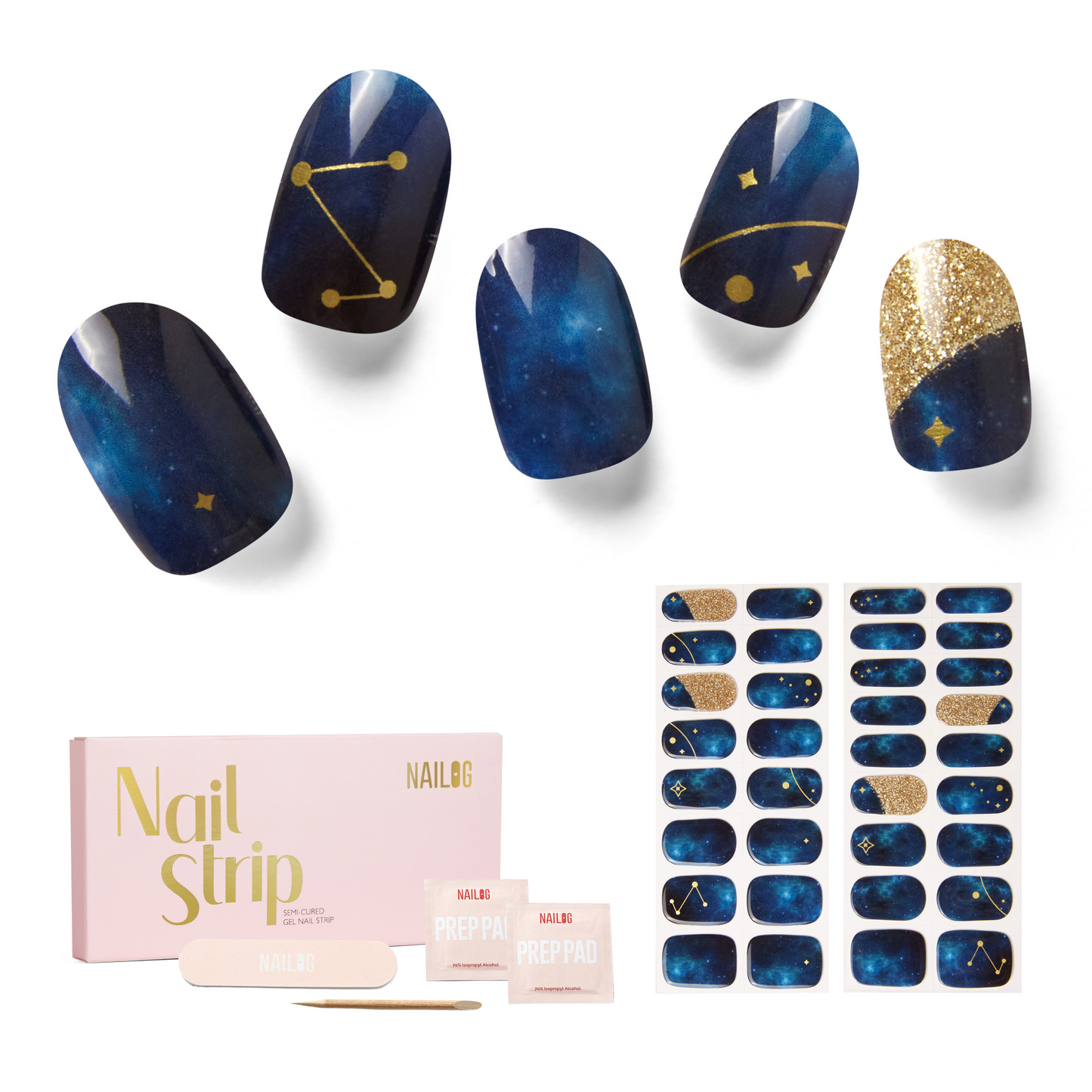 Zodiac | Mani 34 - NAILOG semi cured nail strip